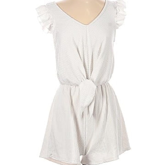 Caution To The Wind Pants - White Romper